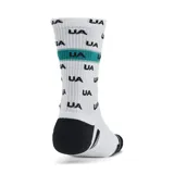 Medias deportivas unisex Under Armour Performance Tech, color borgoña con detalles en gris. Paquete de 3 pares.