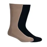 Pack de calcetines de algodón color negro y tostado, con planta acolchada y tecnología antimicrobiana.