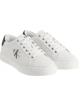 Zapatillas urbanas Calvin Klein Jeans modelo Cupsole, color blanco con detalles en negro en el talón y logo CK estampado en el lateral. Confeccionadas en cuero sintético y suela de goma.