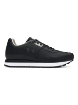 Zapatillas urbanas Under Armour Essential Runner, color blanco con detalles en negro.