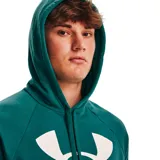Canguro Under Armour de hombre, color verde agua con logo grande en el pecho.