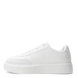 Zapatillas deportivas color beige con plataforma marrón y detalles en negro.