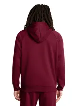 Buzo celeste con capucha y cordones ajustables, con logo estampado en el pecho y en la manga.