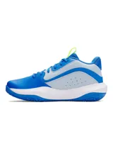 Championes de básquet Under Armour Lockdown 7, color negro con detalles en dorado y suela blanca.