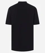 Remera negra de algodón con cuello redondo y mangas cortas. Presenta un estampado frontal con el texto "ON SECOND THOUGHT... LET'S ALL BE FRIENDS" en blanco y debajo un diseño de rosas estilizadas con el texto "MY CHEMICAL ROMANCE" en rojo.