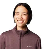Campera polar Columbia con cierre frontal, bolsillos laterales con cierre y orificios para pulgares.