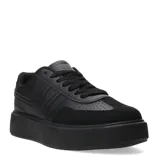 Zapatillas deportivas color beige con plataforma marrón y detalles en negro.