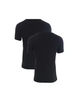 Pack de dos remeras negras de algodón con cuello redondo y mangas cortas. Presentan el logo de Calvin Klein en el pecho.