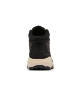 Bota de senderismo de cuero color marrón, con caña media, cordones con herrajes metálicos, tecnología impermeable Omni-Tech, entresuela TechLite para amortiguación y suela Omni-Grip para tracción en todo tipo de terreno.