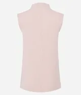 Blusa sin mangas femenina confeccionada en tejido Rib, con cuello alto.