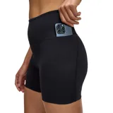 Short de running negro, ajustado al cuerpo, con cintura alta y logo reflectivo.