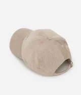 Gorra beige de pana con bordado frontal de "Monte Carlo Monaco" en azul marino.