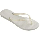 Ojotas Havaianas Slim color blanco con tiras finas.