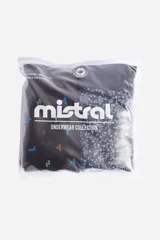 Pack de dos bóxers estampados, uno con diseño geométrico en tonos marrones y cintura elástica negra, y otro con estampado floral en tonos azules y cintura elástica gris.