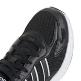 Championes Adidas Eclyptix 2000, color negro con detalles en blanco, con suela blanca y las tres tiras características de la marca en los laterales.