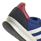 Championes Adidas Run 70 2.0, color azul con detalles en blanco y rojo. Inspirados en los años 70, combinan diseño retro con tecnología moderna.