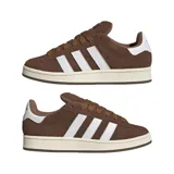 Championes Adidas Campus 00S color marrón con las tres tiras laterales blancas y detalles en blanco en el talón.