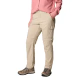 Pantalón convertible de senderismo color beige, con protección solar FPU 50, perneras desmontables con cremallera para convertirlo en short, bolsillos laterales y traseros. Fabricado con materiales 100% reciclados.