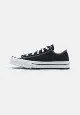 Zapatillas Converse Chuck Taylor All Star Lift Platform, color negro con plataforma blanca y cordones blancos.