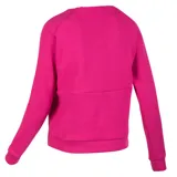 Buzo deportivo fucsia de mujer, marca Topper, con cuello redondo y mangas largas.