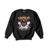 Buzo negro de algodón con estampado del logo y personajes de la serie de anime Evangelion.
