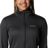 Campera polar Columbia con cierre frontal, bolsillos laterales con cierre y orificios para pulgares.