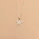 Conjunto de collar y dije de libélula en plata 925 con circonias. El largo de la cadena es de 45cm y las dimensiones del dije son 1.3cm de alto x 1.4cm de ancho.
