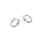 Aros de plata 925 enchapados en rodio, con detalle de zirconia, de tamaño pequeño.