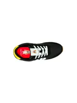 Zapatillas urbanas Seventy8 negras con detalles en blanco, cordones blancos y logo blanco en el lateral.