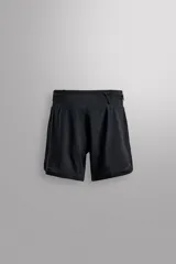 Shorts deportivos negros de tejido técnico elástico con estructura perforada. Cintura elástica ajustable con cordón interior, tres compartimentos de fácil acceso y bolsillo trasero de seguridad con cierre de cremallera. Bajo con aberturas laterales. Zara Athleticz.