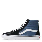 Championes de caña alta Vans SK8, con capellada de lona y gamuza en colores azul, negro y blanco.