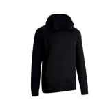 Buzo canguro Puma del Club Atlético Peñarol, color negro, con capucha ajustable con cordones, bolsillo tipo canguro, puños y cintura acanalados. Logo de Puma estampado en blanco y escudo del club bordado en el pecho.