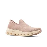 Championes deportivos Skechers Hands Free Slip-ins Glide Step Pro Everyday Citizen, color rosa claro, sin cordones, con capellada de tejido de punto técnico Stretch Fit, plantilla Skechers Air-Cooled Memory Foam y entresuela geométrica acolchada Glide-Step.
