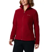 Campera polar Columbia Fast Trek II Jacket, color celeste, con cierre frontal completo, cuello alto y bolsillos laterales con cierre.