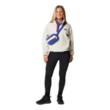 Calza deportiva negra de tiro alto, confeccionada en poliéster reciclado y elastano, con tecnología Omni-Wick™ y bolsillo lateral en la pierna.