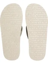 Ojotas Calvin Klein Jeans color verde oliva con base texturizada y tiras de lona con logo CK.