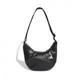 Bolso Adidas negro con logo blanco estampado.