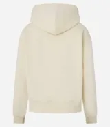 Buzo negro de algodón con forro de polar, cuello con capucha y mangas largas.