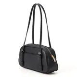 Cartera Guess Cerelia negra con correa de hombro fina y cierre superior con cremallera.