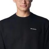 Buzo negro de felpa francesa suave, con cuello redondo y logo de la marca en el pecho.