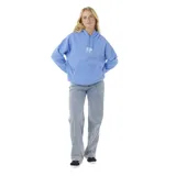 Canguro Rip Curl Oceanic Heritage color celeste, con capucha ajustable con cordones, bolsillo canguro frontal y logo estampado en el pecho.