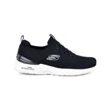 Zapatillas deportivas negras con parte superior de punto técnico Stretch Fit, cordones elásticos y plantilla Skechers Memory Foam.