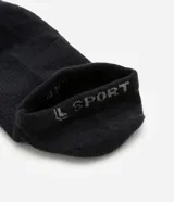 Kit de tres pares de medias deportivas invisibles Lupo, confeccionadas en algodón sostenible, con logo en la parte superior.