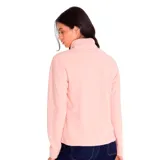Campera polar Caterpillar para mujer, color violeta, con cierre frontal completo, cuello alto y bolsillos laterales.