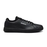 Championes Reebok Court Clean de cuero sintético color negro, con logo de la marca en el lateral y en el talón.