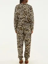 Pantalón de jogging con estampado animal print de leopardo, cintura y tobillos elásticos.