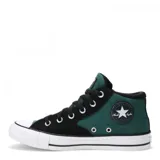 Championes de caña media Converse Malden Street Hi, con capellada dividida en paneles de color verde oscuro y negro.