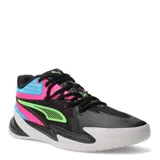 Championes Puma Urban Dagger de caña media, color negro con detalles en rosa, celeste y verde.