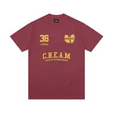 Remera color burdeos de ajuste relajado con estampado en el frente.
