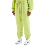 Pantalón de jogging color verde lima con cintura elástica ajustable con cordón, corte holgado y logo bordado en el muslo.